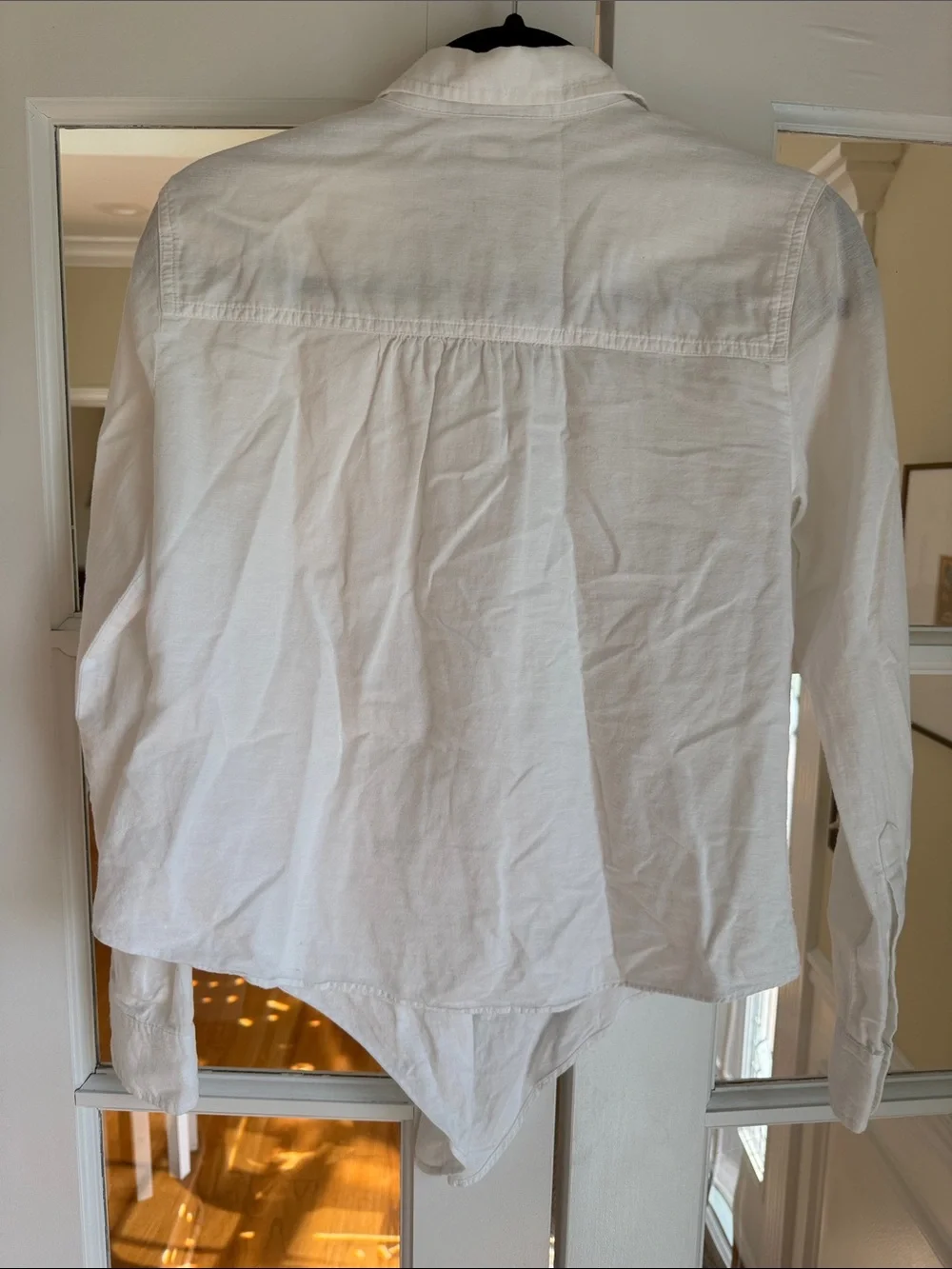 J. Crew White Long-Sleeve Casual Button-Down Shirt